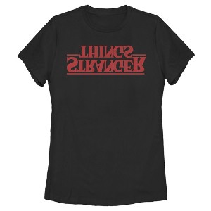 Women's Stranger Things Upside Down Logo T-Shirt - 1 of 3