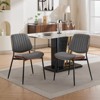 FONTOI Dining Chairs Set of 2, Faux Leather Chair with Bentwood Back, Upholstered Chair with Adjustable Foot, Gray Pu, 19"*32.8"*22.6" - 4 of 4