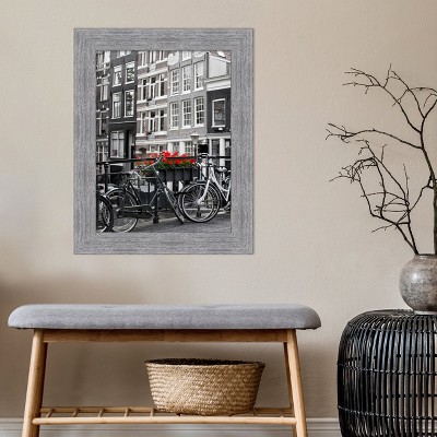 Rustic Grey Wood Floating Wall Picture Frame 32" x 26"