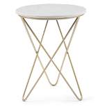18" Rivley Accent Table White/Gold - WyndenHall