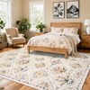 Modern Area Rug Elegant Floral Durable Stain-Resistant Fabric Washable Waterproof Perfect Rug for Living Room Bedroom - 3 of 4