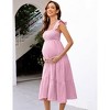 Clearlove Women Maternity Floral Dress Summer Sleeveless Ruffle Square Neck Dress - 3 of 4