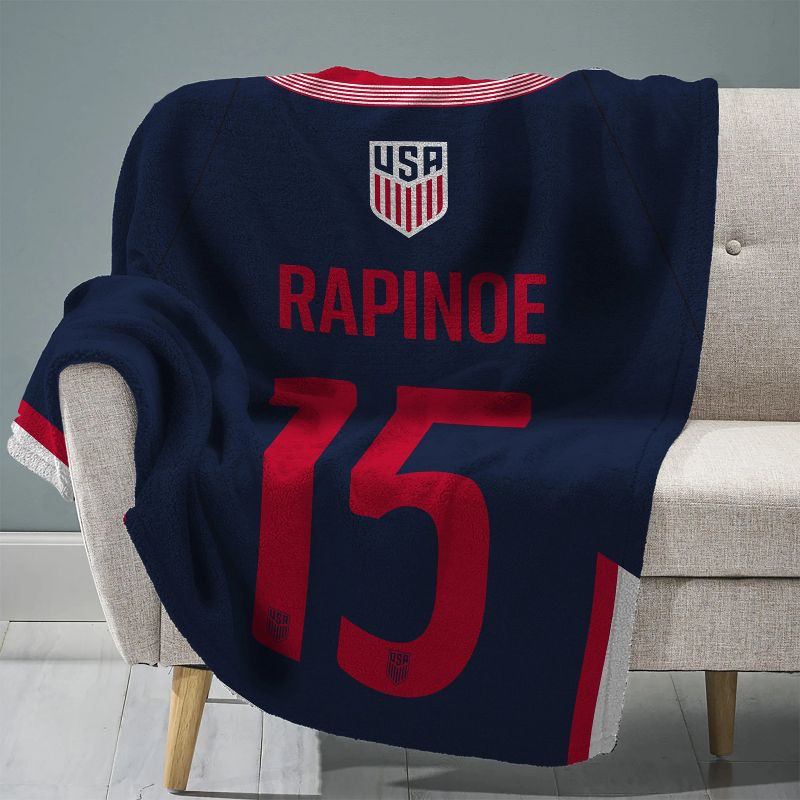 US Women's Soccer Navy and Red Fleece Throw Blanket