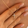 Turandoss Dainty Gold Cross Necklaces for Women Trendy, Diamond Necklace Hypoallergenic, Gold Jewelry for Women, Birthday Gifts for Her, 16+2.5in Gold - 4 of 4