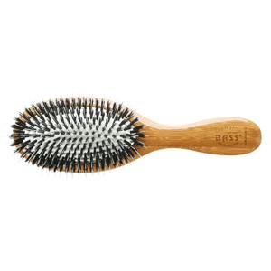 Bass Brushes Shine & Condition Hair Brush Premium Bamboo Handle with Premium 100% Pure Firm Natural Boar Bristles+Nylon Pin Medium Oval - 1 of 4