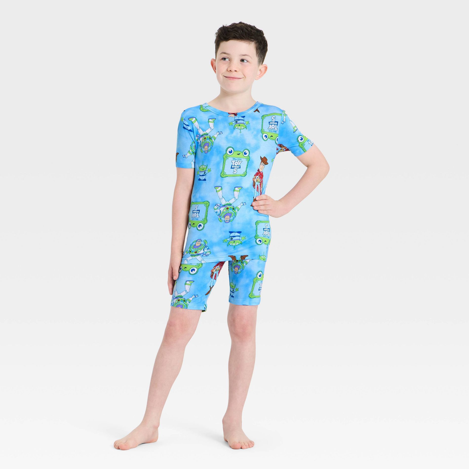 Boys' Toy Story 2pc Viscose Tight Fit Pajama Set - Light Blue