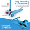 MOVSSOU Kids Scooter Kick Scooter 3 Wheel Adjustable Height Light up LED Wheels Ages 3-12 Blue - 4 of 4