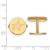 Black Bow Jewelry 14k Yellow Gold Plated Sterling Silver Dallas Stars NHL Cuff Links - 2 of 3