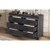 Vynxaria Elegant Dresser - Black Storage Cabinet with 6 Drawers, Metal Handle and Sparkling Decoration for Bedroom and Living Room - 2 of 4