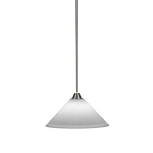 Toltec Lighting Paramount 1 - Light Pendant in  Brushed Nickel with 12" White Muslin Shade - 1 of 1