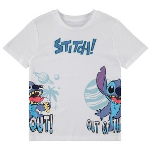 Boys Lilo and Stitch Tee - Boys Classic Lilo and Stitch Ohana Front and Back T-Shirt - 1 of 4