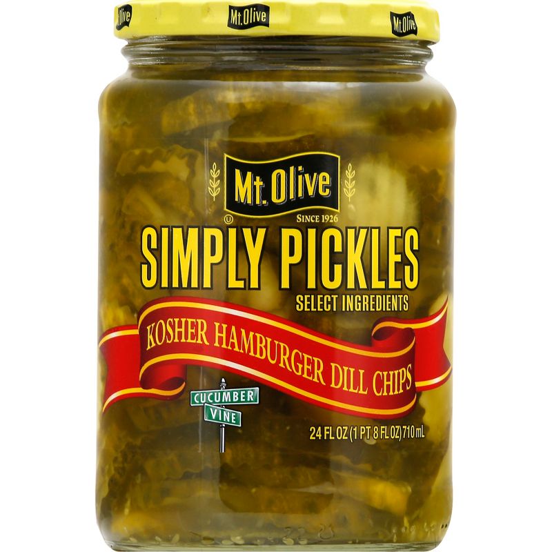 Mt. Olive Simply Pickles Hamburger Dill Chips - 24 fl oz, 1 of 5