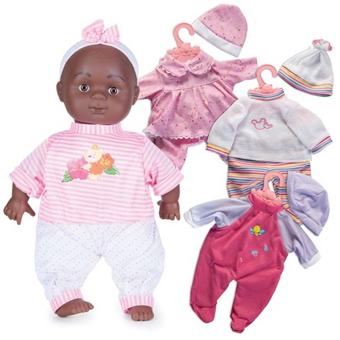 Prextex 14 inch Baby Doll Set With Cute Baby Girl Dress And Doll Accessories 12 Pieces Black Target