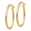 Black Bow Jewelry 2mm Classic Oval Hoop Earrings in 10k Yellow Gold, 26mm (1 Inch) - 2 of 4