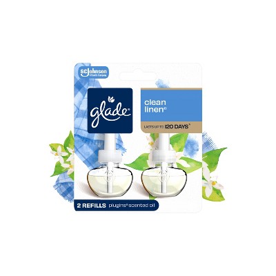 Glade PlugIns Scented Oil Air Freshener Plug In Refills - Clean Linen - 1.34 fl oz/2pk: Paraben-Free, Phthalate-Free