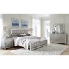 Vynxaria Silver Nightstand, Mirror Accents, Spacious Drawers, Bun Foot, Center Metal Glide - 4 of 4