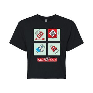Women's - Monopoly - Monopoly Corner Squares Cropped Graphic T-Shirt - 1 of 4