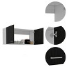 GlasFlength Decorative Storage Cabinets Accent Storage Cabinet Wall Cabinet Wall Storage Shelf With 2 Door for Room, Black, 12.6"*39.3"*19.3" - 4 of 4
