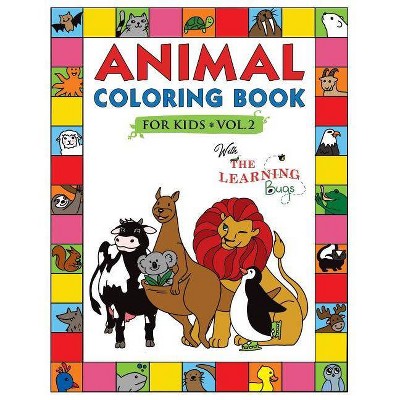 Animal Coloring Book for Kids with The Learning Bugs Vol.2 - (Paperback)