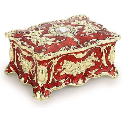 Vintage Jewelry Box, Small Enameled Trinket Box Jewelry Decorative box Keepsake Gift