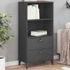 vidaXL Bookcase Standing Storage Bookshelf Display Rack Office Solid Wood Pine, 23.6"x13.8"x48.4" - 2 of 4
