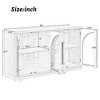 JUJABU 4-Door Sideboard Cabinet with Arched Glass Panels, Adjustable Shelves and Ample Storage for Kitchen, Dining Room or Living Room - 4 of 4