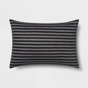 Standard Jersey Pillow Sham Black Stripe - Room Essentials