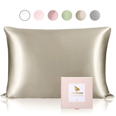 Queen/20"x30" Silk 25 Momme Breathable Pillow Cases Taupe - PiccoCasa