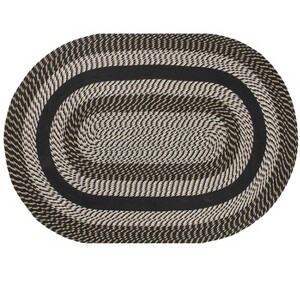 Newport Braid Collection 100% Polypropylene Stripe Pattern Reversible Indoor Utility Rug - Better Trends - 1 of 3