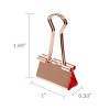 Wrapables Rose Gold Binder Clips for Office, Paper Clamps, Paper Clips, (Set of 48) Medium - 2 of 4