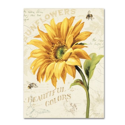 Sunflower and Bees Yellow Floral Framed Canvas Art