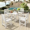Square Outdoor Dining Tables for 4, HDPS Weather Resistant Patio Dining Table, 35" Outdoor Tables with 1.96" Umbrella Hole - 2 of 4