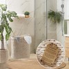 Casafield Oval Laundry Hamper with Lids and Removable Liner Bags, Woven Water Hyacinth 2-Section Laundry Basket for Clothes and Towels - 2 of 4