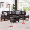 DOMETOUR Living Room Sofa Set 3Pcs(Sofa+Chaise+Ottoman) - 3 of 4