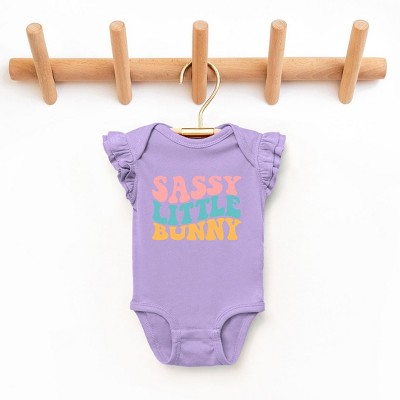 The Juniper Shop Sassy Little Bunny Baby Flutter Sleeve Bodysuit