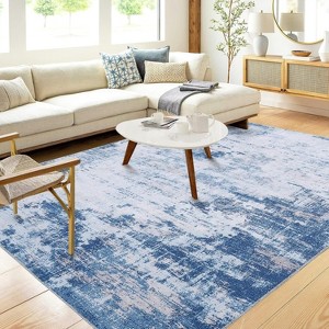 Runner Rug - Washable Stain Resistant Throw Carpet with Non-Slip Backing, Low Pile Foldable Floor Cover for Kitchen Hallway Laundry Bathroom - 1 of 4