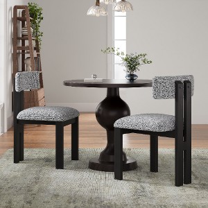 Lyngins Modern Armless Dining Chairs (Set of 2) – Polyester Blend Upholstered Kitchen Chair with Black Metal Legs, Living Room Chair - 1 of 4