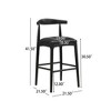 QingMoon Wooden Bar Stools Set of 2, Pebble Fabric Counter Height Chairs with Footrest and Contoured Back for Kitchen Island and Dining Room - 4 of 4