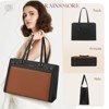 Laptop Bag for Women 15.6 Inch PU Vegan Leather Work Tote Bag Waterproof Womens Briefcase Designer Computer Bags - 4 of 4