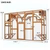 118" Outdoor Cat Enclosure with Shelves and Ramps, Large Cat Patio Playground with Roof, Cat Cage with FREE House-The Pop Home - 3 of 4
