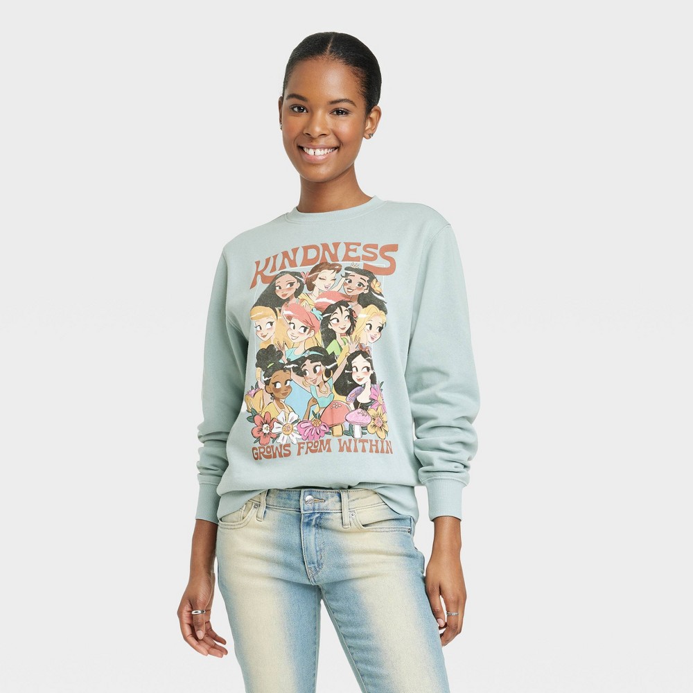 Women's Disney Kindness Grows From Within Graphic Sweatshirt - Sage Green XS