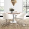 Bekrvio Boucle Dining Chairs with Barrel Back - Mid Century Modern Accent Arm Chairs with Chrome U-Shaped Base -Kitchen/Living Room - 2 of 4