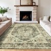 Washable Living Room Area Rug Large Vintage Printed Accent Carpet Non Shedding Oriental Distressed Floor Cover Foldable Indoor Mat - 2 of 4
