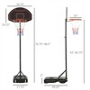 YONWAY Portable Basketball Hoop Stand, 5.1-6.9ft Height-Adjustable Basketball System with 29'' Backboard and Wheels for Indoor and Outdoor, Black - 3 of 4