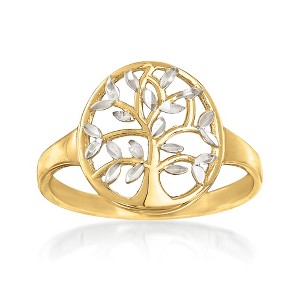 Ross-Simons 14kt 2-Tone Gold Cut-Out Tree Of Life Ring - 1 of 4