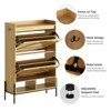 Acekool Shoe Cabinet with 2 Flip-Up Drawers & Open Storage, Adjustable Support Legs, Metal Knobs, Entryway Organizer - 4 of 4