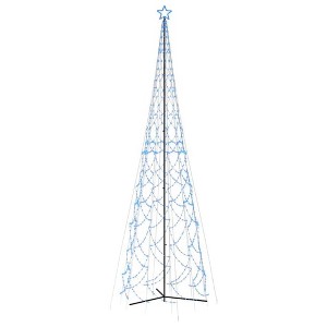 vidaXL Christmas Cone Tree Decoration Artificial Christmas Tree with LEDs - Blue 26 x 8 ft - 1 of 4