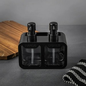 LunaLulinlk 2-in-1 Dual Soap Pump and Caddy, Black - 1 of 4