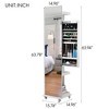 BDELITE Full Length Mirror 360° Lockable Swivel Jewelry Cabinet with Wheels for Mobility-15.74*14.96*65.94 Inch, Brown - 3 of 4