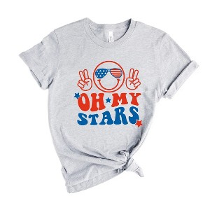 Simply Sage Market Women's Oh My Stars Smiley Face  Short Sleeve Graphic Tee - 1 of 4